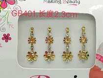 India imported card type rhinestone golden eyebrow patch (forehead sticker) GB401 belly dance Indian dance banquet party