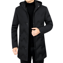 Woodpecker 20 new cotton coat mens winter thickened mid-length middle-aged mens cotton suit large size dad jacket