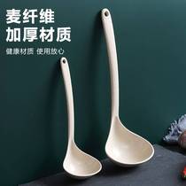 Soup spoon high temperature long handle large food grade kitchen silicone large spoon wheat fiber home with porridge spoon