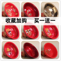 Wedding Basin Red Basin wedding wedding washbasin woman dowry cornucopia cornucopia stainless steel enamel thick set pair