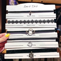 Black Lace Necklace Neck with Item Circle Female Korea Brief Neck Chain Ornament Wholesale Short lock Bone Chain Girlfriends Decorations