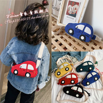 Hong Kong childrens bag crossbody bag Cute cartoon car backpack Western style men and women baby shoulder bag tide