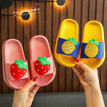 Hong Kong children strawberry slippers Summer girls fruit Home Indoor non-slip bathroom Bath baby cool slippers