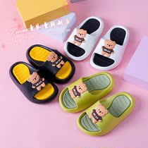 Hong Kong children bear slippers Summer girls baby home soft bottom non-slip word drag boys bathroom cool drag