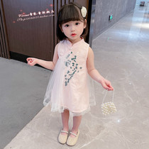 Hong Kong Girls Dress 2021 Summer Dress Baby Super Fairy Mesh Princess Dress Childrens summer net red skirt