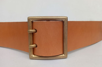 Trendy belt buckle hand-made double-needle pure copper Beckham with stone washing for old 44-width vegetable tanned horse rein tochigi