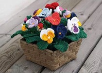 Triple Color Cordilon Raw Flower Pot Plant Crochet Needle Tutu Decontrode Crochet Knitting DIY Wool Wire Electronic Tutorial Non Finished VIDEO