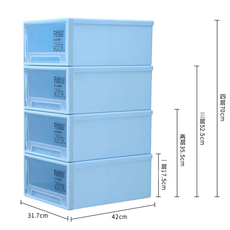 沃之沃塑料抽屉式收纳柜衣服储物柜组装置物柜整理柜2个装产品展示图5