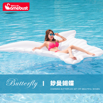 CAMEBUST narwhal float golden butterfly float white flying angel wings inflated and floated on water