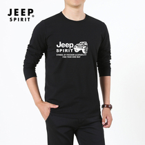 JEEP long sleeve T-shirt men Spring and Autumn new round neck sweater men thin men loose size base shirt clothes
