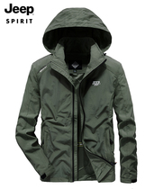 JEEP JEEP jacket autumn mens coat 2021 spring and autumn loose size casual hooded coat mens top