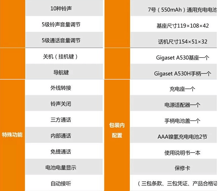 Проводной и DECT-телефон 集怡嘉电话机 a530 数字 无绳电话单机 子母机 无线座机电话 正品 Gigaset