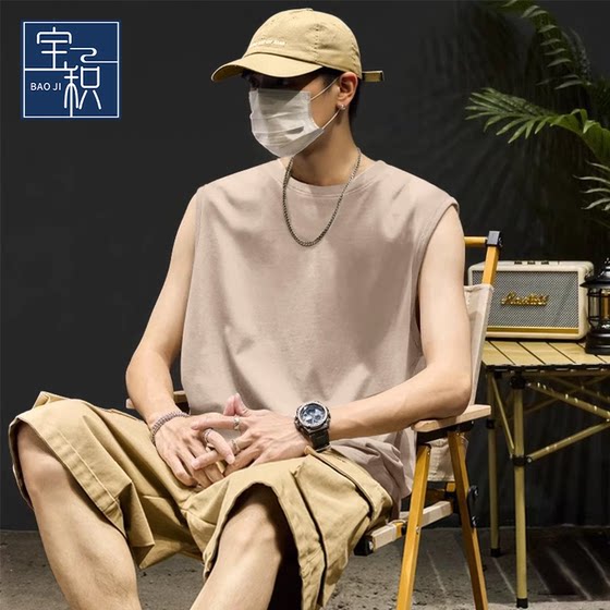Baoji pure cotton vest T-shirt for men summer casual sports sand sleeveless shirt loose trend sweat-absorbing thin vest for men
Baoji pure cotton vest T-shirt for men summer casual sports sand sleeveless shirt loose trend sweat-absorbing thin vest for men