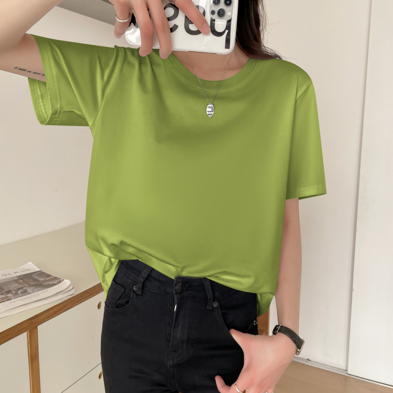 images 7:European station white t-shirt short sleeve spring and summer 2022 new round collar pure white t loose inner complex ⁇ top images 7:European station white t-shirt short sleeve spring and summer 2022 new round collar pure white t loose inner complex ⁇ top