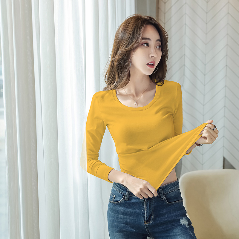 images 4:Under-shirt female long sleeve autumn winter 2021 new pure cotton tight white T-shirt female Han Fan's low-collar top images 4:Under-shirt female long sleeve autumn winter 2021 new pure cotton tight white T-shirt female Han Fan's low-collar top