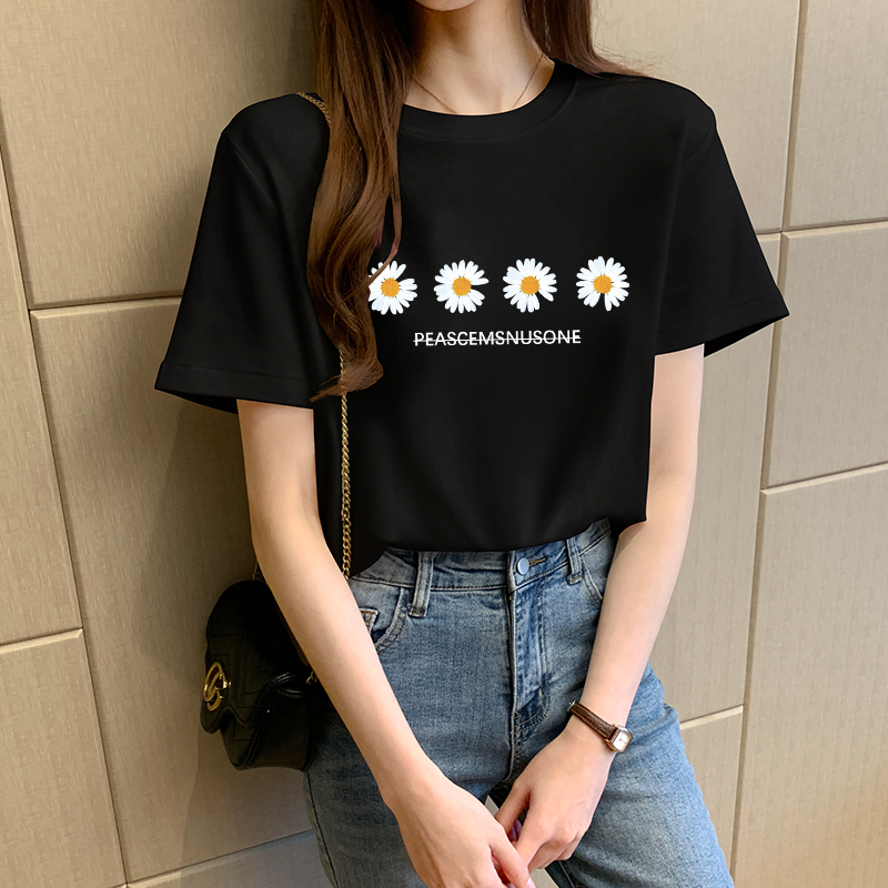 images 4:In 2022, the new summer pure cotton half-sleeved loose-leeved Han version of the black short-sleeved T-shirt female ⁇ caterpillar red in the Internet images 4:In 2022, the new summer pure cotton half-sleeved loose-leeved Han version of the black short-sleeved T-shirt female ⁇ caterpillar red in the Internet