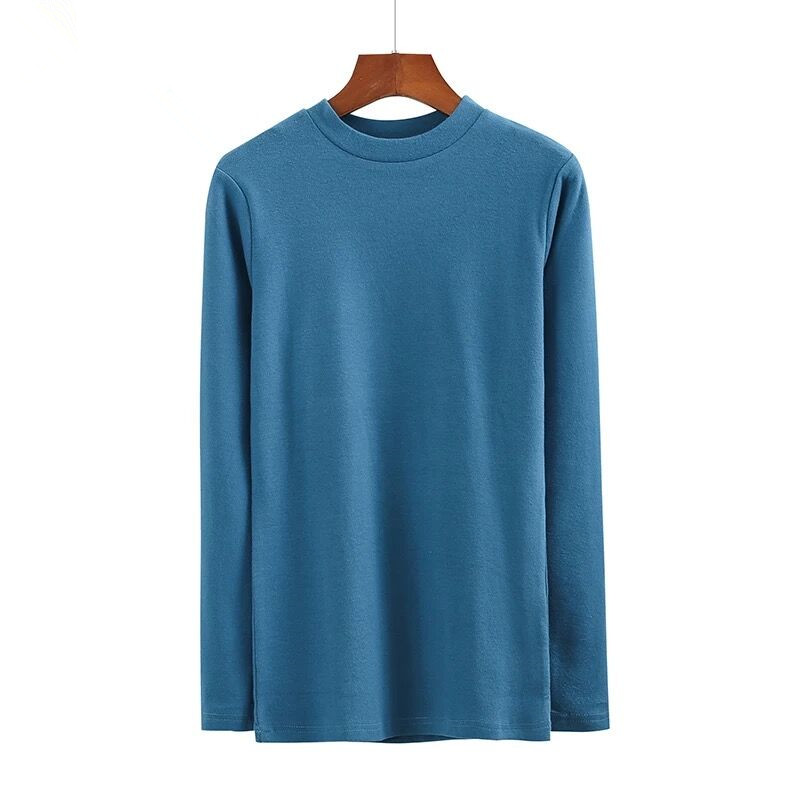 images 9:Tall-collar bottom shirt female autumn 2022 new tide autumn coat wearing a large size and thick long-sleeved pile top images 9:Tall-collar bottom shirt female autumn 2022 new tide autumn coat wearing a large size and thick long-sleeved pile top