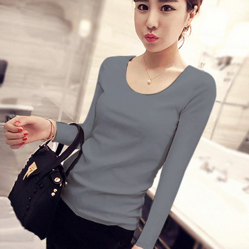 images 7:Pure cotton black undershirt female long sleeve low-collar autumn winter t-shirt mounted with a hundred-duty shirt v-collar autumn clothes tight body tide images 7:Pure cotton black undershirt female long sleeve low-collar autumn winter t-shirt mounted with a hundred-duty shirt v-collar autumn clothes tight body tide