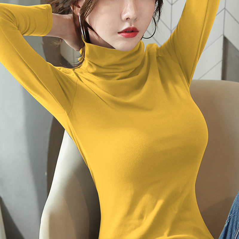 images 8:In autumn and winter, the high-collar undershirt female cotton long-sleeved t-shirt is mounted in spring and autumn and loaded with black masks images 8:In autumn and winter, the high-collar undershirt female cotton long-sleeved t-shirt is mounted in spring and autumn and loaded with black masks
