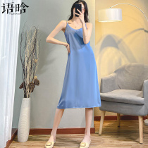 Sling dress summer thin section small fragrance style new inner bottoming long skirt temperament explosion style high-end skirt summer