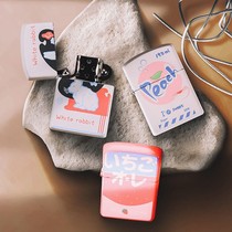 ins net red cartoon milk tea kerosene lighter personality ultra slim windproof lighter cute snack drink lighter