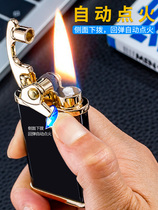 New Zorro Rocker Kerosene Lighter Metal Personality Creative Side Slip Rebound Automatic Ignition Lighter Custom Gift