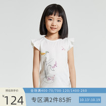 Mitti Kids Summer Kids Girls Ruffle Cuff Print Top T-Shirt