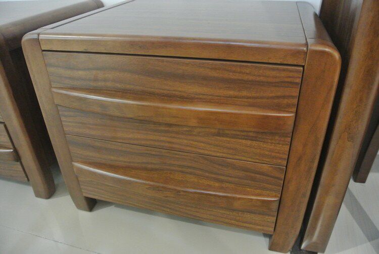 乌金木色 实木床头柜 两抽屉 香楠木 木邑之家 现代中式 特价