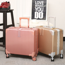 Korean Version Suitcase Small Suitcase Woman Cute Leather Suitcase 18 Inch Pull Bar Box Password Box Den Case Mini Retro