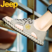 JEEP JEEP mens sandals mens tide summer 2021 new outdoor wear leather casual slippers mens sandals