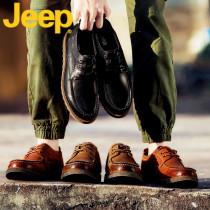 JEEP business dress mens shoes 2021 new mens casual leather shoes mens summer breathable trendy shoes