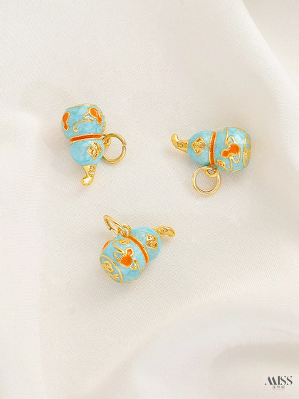 Cloisonne Burnt Blue 에나멜 18k 조롱박 Good Things Flower Pendant DIY 팔찌 팔찌 교수형 액세서리 Cloisonne Burnt Blue 에나멜 18k 조롱박 Good Things Flower Pendant DIY 팔찌 팔찌 교수형 액세서리