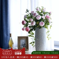 High-end high-end single handle moisturizing rose simulation flower fake flower Living room indoor home dining table decoration silk flower
