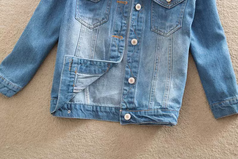 Quần áo phụ nữ mới mùa xuân và mùa thu phong cách mới tay ngắn mỏng và cá tính áo khoác denim kết hợp hàng đầu - Áo khoác ngắn