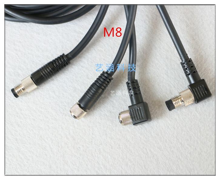 Connector M8 straight elbow aviation plug 3-pin 4-pin 5-pin 6-pin 8 male head Female sensor with wire waterproof