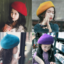 Aunt Leng customized autumn and winter wool beret baby painter hat Men and women children pumpkin bud hat parent-child