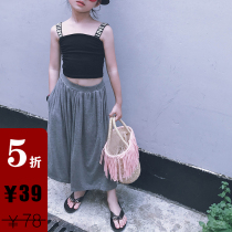 Aunt Leng customized Modal large crotch low crotch anti-mosquito wide-leg pants summer trend loose and comfortable parent-child pants