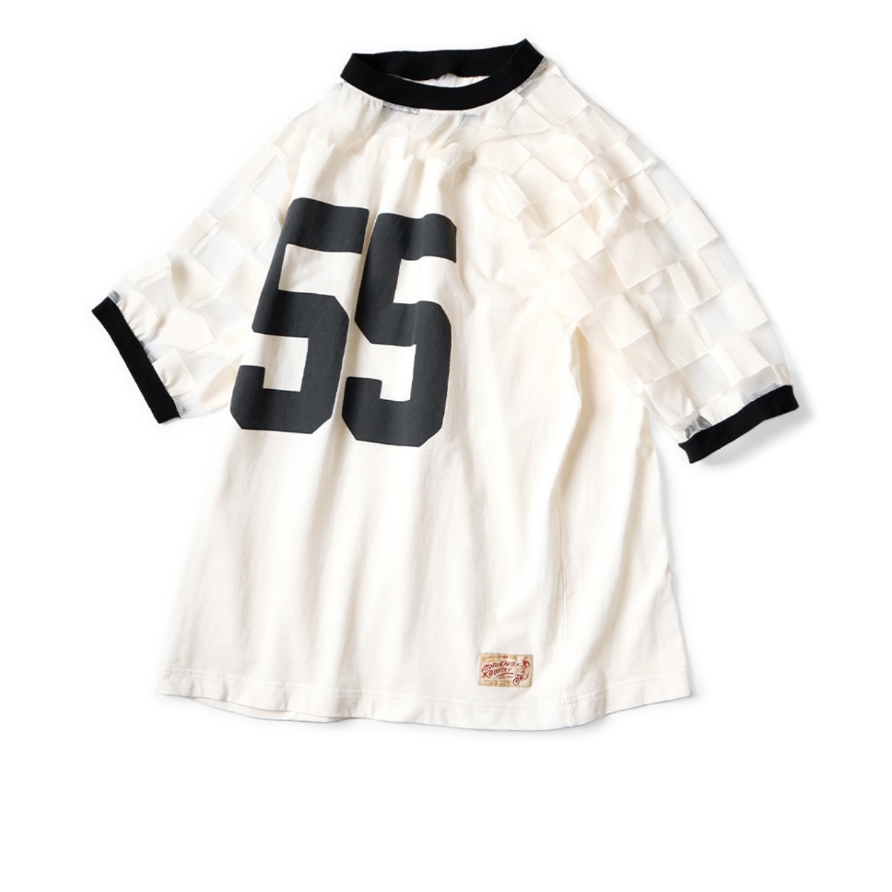 KAPITAL 平田和宏 数字プリント 長袖Tシャツ サイズXL 24SS KAPITAL 平田和宏日系休闲双色透气格笑脸数字印花短袖T恤