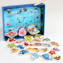 1-2-3 1-2-3-year-old half-year-old boy boy girl baby girl puzzle wood magnetic baby fishing toy