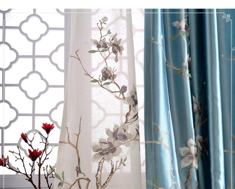 中式规格280cm定高(加工费另算)(3米起售)颜色窗帘-玉兰花(花距66cm)