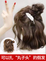 Short hair female Net Red full head set pear flower head short curly hair round face cute ball head pseudo female CD Womens Big Man wig