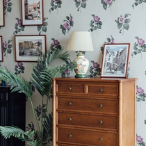 Sweden imported pure paper spot personality big flower TV restaurant background wall paper American country environmental protection wallpaper