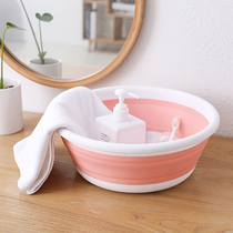 Plastic Wash Vegetable Laundry Basin Children Baby Home Large Size Compression Washbasin Foldable Portable Travel Small Basin