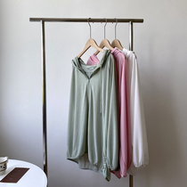 Nine buckle large size womens clothing 2020 summer new casual wind loose hooded long-sleeved big hat sunscreen clothing 088