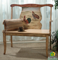 March rural style retro American pastoral style classic hand-painted painted double chair dining chair French British British