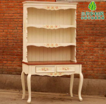Countryside Style Hand-painted Display Cabinet Dining Side Cabinet Desk and bookcase Composition Inlenfield Garden Painted Solid Wood
