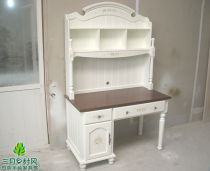 March Country Wind Field Garden Style American hand painted Painted Desk Writing Desk with bookcase Composition Inron Solid wood