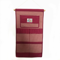 Original handmade fabric home key containing hanging bag pocket American retro style small crowdwine red signet door rear wall