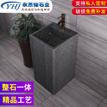 Marble column wash basin outdoor courtyard sink outdoor stone sink balcony stone integrated pillar Basin