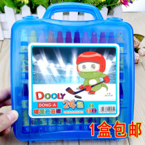 New East Asian doodle 24-color childrens crayon oil painting stick Childrens painting color safe bright and easy to color
